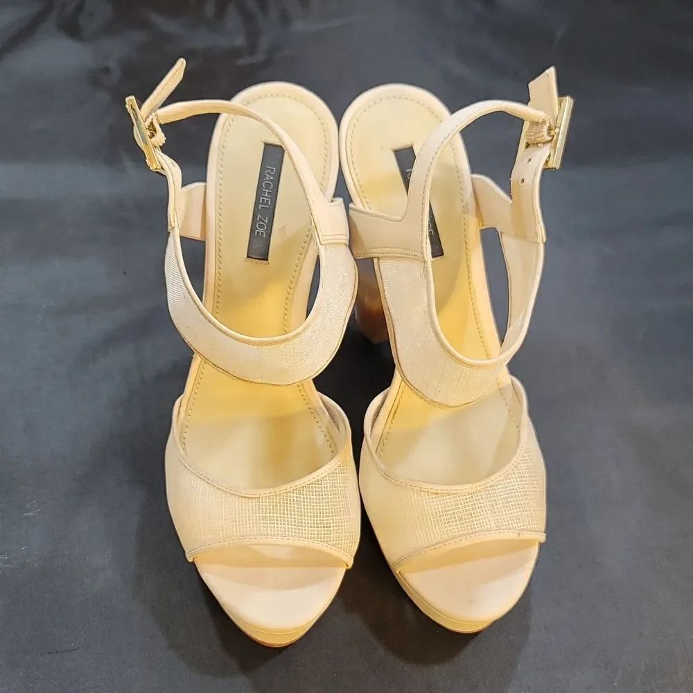 RACHEL ZOE BLOCK HEEL OPEN-TOE PLATFORM SANDAL G1